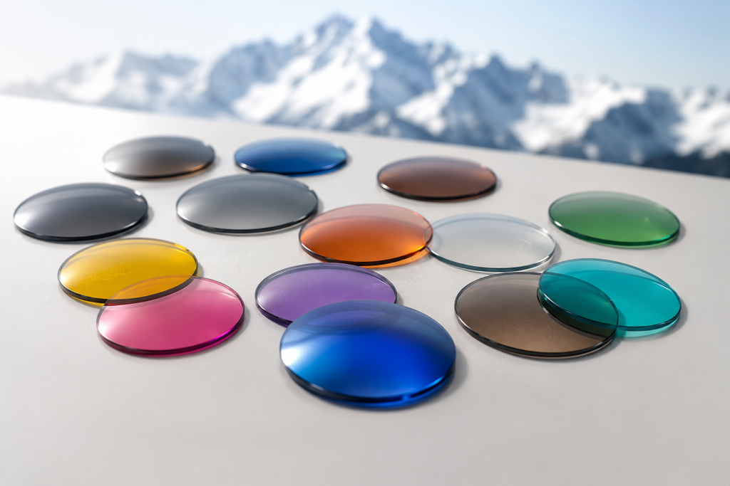 Verres correcteurs avec différentes teintes et filtres pour la performance visuelle
